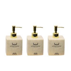 Bình đựng dầu gội, sữa tắm khách sạn nhựa Composite chống vỡ vân cát