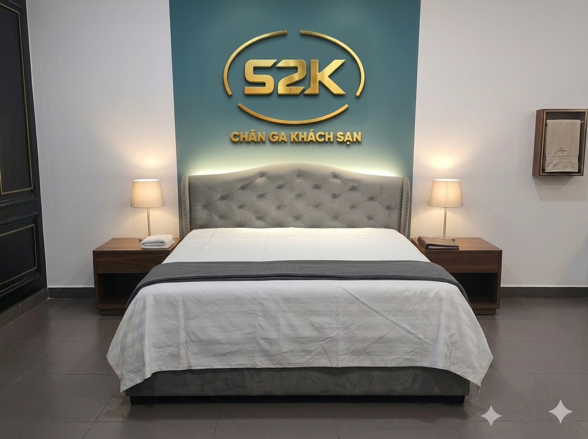 S2K - BỘ CHĂN GA KHÁCH SẠN VẢI T255 - Ảnh 6